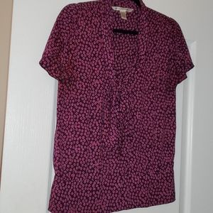 Diane von Furstenberg Wesley lip print blouse Sz S